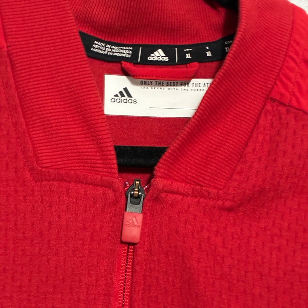 Adidas Bold Red Zip-Up Jacket XL - Picture 4 of 8